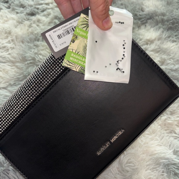 Badgley Mischka Rhinestone black rhinestone Crossbody clutch Purse! NWT - Picture 7 of 7